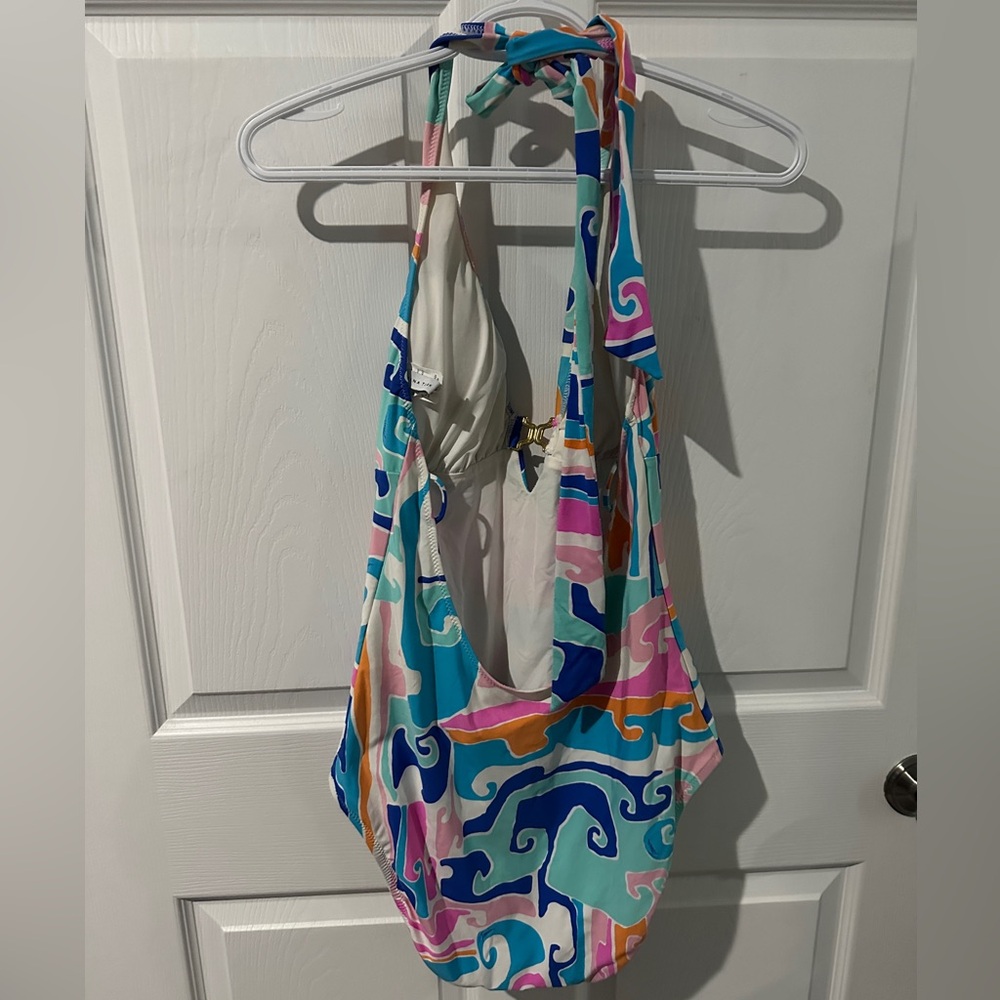 Trina Turk Multicolor Swirl One Piece Swimsuit -Size 12 - Picture 4 of 6